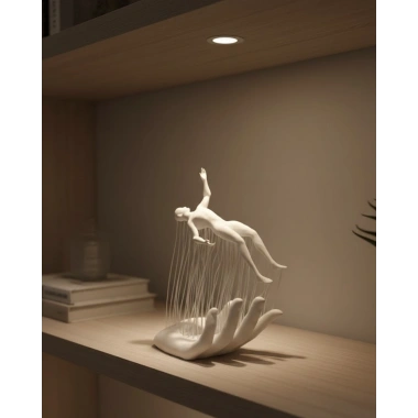 3D El Üzerinde İnsan Figürü Beyaz Minimal Masa Üstü Dekor