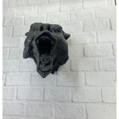 3D Siyah Ayı Başı Duvar Dekoru Modern Asılabilir Heykel 25x19 cm