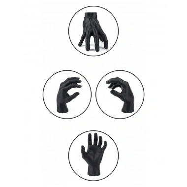 3D Siyah El Heykeli 17x16 cm Raf ve Masa Üstü Dekor