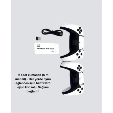 3D ve 4K Görüntü Kaliteli Çok Oyunculu Retro Oyun Konsolu