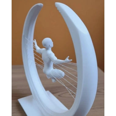 3D Zen Heykeli Modern Ay Tasarımlı Meditasyon Biblosu