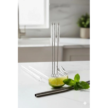 3’lü Paslanmaz Çelik Pipet Temizleme Fırçası Seti