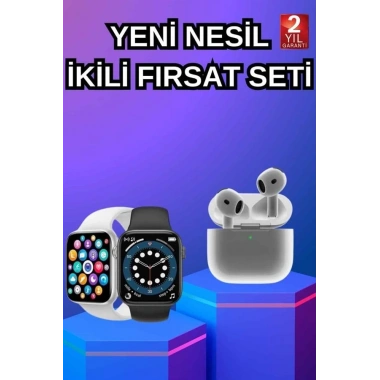 3.Nesil TWS Bluetooth Kulaklık ve Dokunmatik Ekran Akıllı Saat Sesli Görüşme