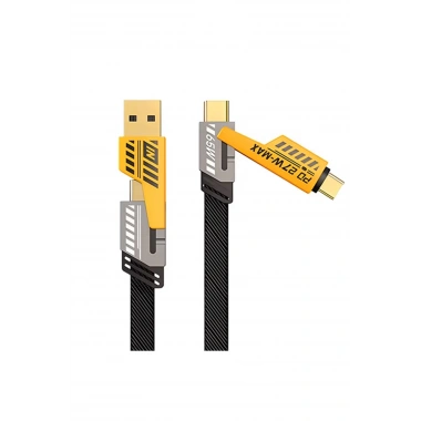 4in1 Type-c 65W to USB-A + Type-c to Lightning 27W Hızlı Şarj Kablosu SİYAH