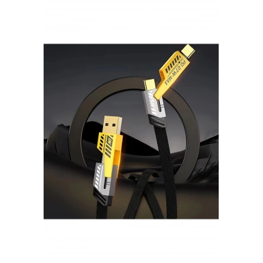 4in1 Type-c 65W to USB-A + Type-c to Lightning 27W Hızlı Şarj Kablosu SİYAH