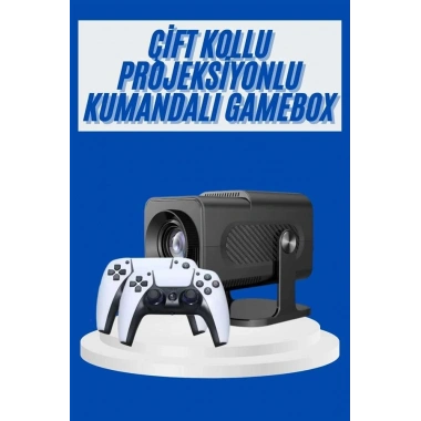 4K Android Smart Wi-fi Çift Kollu Projeksiyon Game Box Kumandalı Taşınabilir