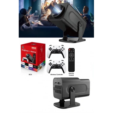 4K Android Smart Wi-fi Çift Kollu Projeksiyon Game Box Kumandalı Taşınabilir