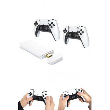 4K HD Görüntü Kaliteli Retro Game Stick 20000 Oyunlu Çift Kollu Beyaz Game Stick