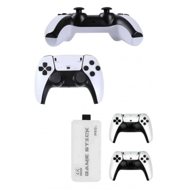 4K HD Görüntü Kaliteli Retro Game Stick 20000 Oyunlu Çift Kollu Beyaz Game Stick