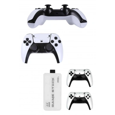 4K HD Görüntü Kaliteli Retro Game Stick 20000 Oyunlu Çift Kollu Beyaz Game Stick