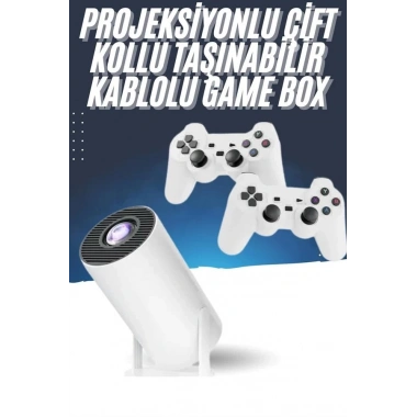 4K Wireless Çift Kollu Kumandalı Oyun Projeksiyonu Retro Video Oyunu