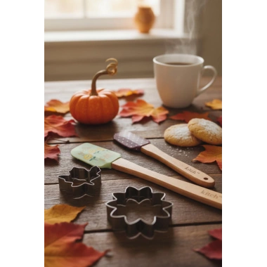 4’lü Silikon Kurabiye Kalıplı Spatula Seti