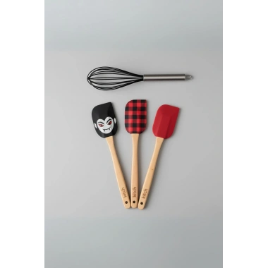 4’lü Silikon Spatula ve Çırpıcı Seti Karışık Renk