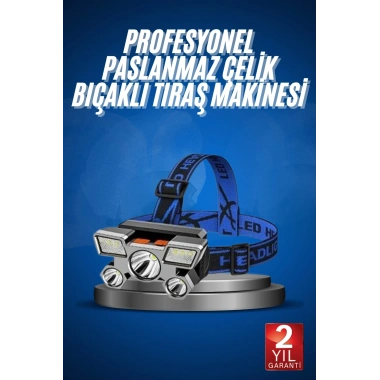 5 LED Far Şarj Edilebilir Güçlü Kafa Lambası Kamp Lambası 4 Modlu