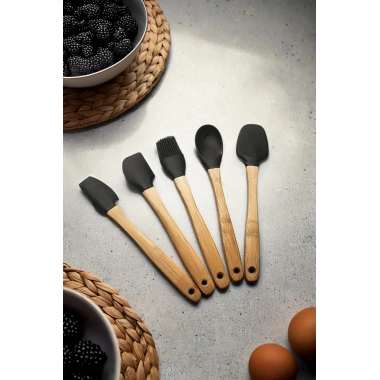 5 Parça Bambu Saplı Mini Supatula Seti