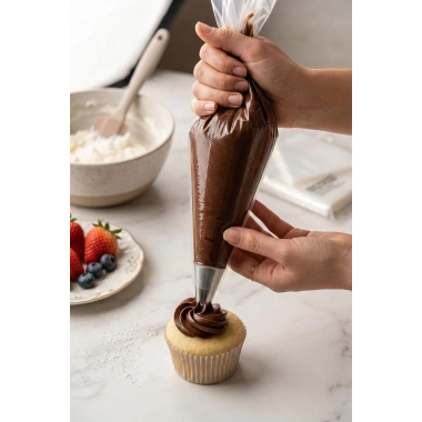 50 Adet Tek Kullanımlık Şeffaf Krema Sıkma Torbası Seti