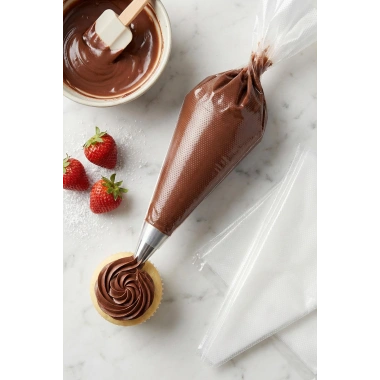 50 Adet Tek Kullanımlık Şeffaf Krema Sıkma Torbası Seti