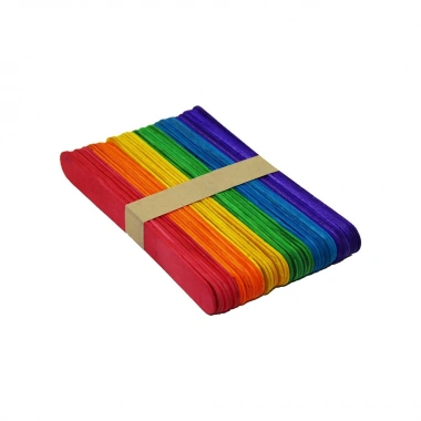 50 PCS   RENKLİ  AHŞAP ELİŞİ ÇUBUK (5468)