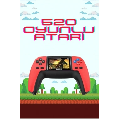 520 Retro Oyunlu El Konsolu Atari Oyun Konsolu Taşınabilir