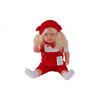 5214 60 CM TRİKOLU TULUMLU SAÇLI BÜYÜK BEBEK