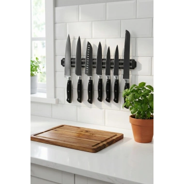 55 cm Şerit Mıknatıslı Bıçak Tutucu – Mutfak Duvar Askısı, Bıçak Organizeri