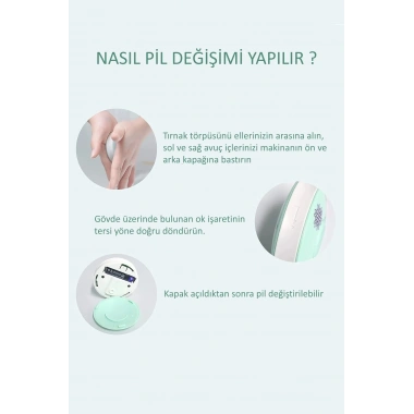6 Başlıklı Pilli Tırnak Törpüsü ( Bebekler Kullanılabilir )  (5468)