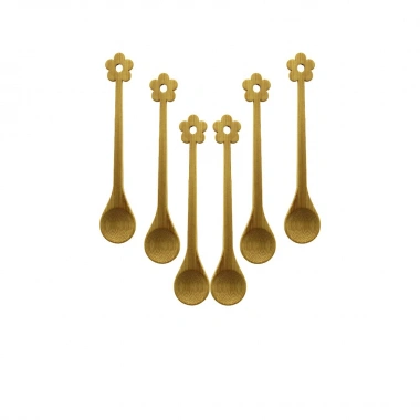 6 PCS MİNİ BAMBU AHŞAP KAŞIK 14.5CM (5468)
