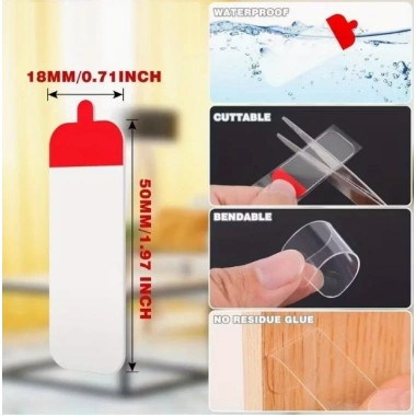 60 Parça Kolay Açılır Güçlü Çift Taraflı Bant 18mm*50mm (5468)