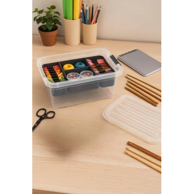 6,25 L Şeffaf Saklama Kutusu & Organizer Düzenleme Kutusu