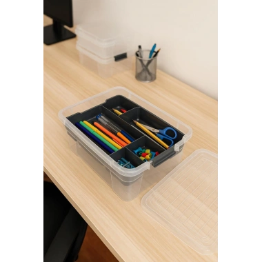 6,25 L Şeffaf Saklama Kutusu & Organizer Düzenleme Kutusu