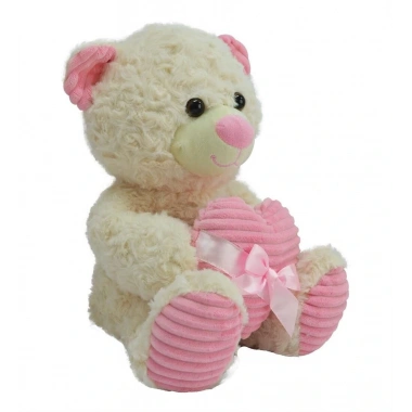 62915 35 CM KALBİ KURDELELİ PELUŞ AYI -HLY