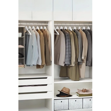 6’lı Ahşap Görünümlü Askı Beyaz 44 cm