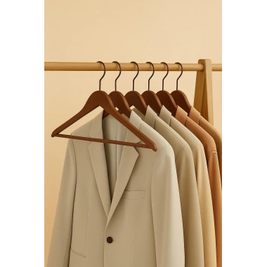 6’lı Ahşap Görünümlü Askı Kahve 44 cm