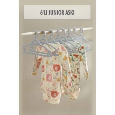 6’lı Bebek Askısı & Bebek Gardırop Askısı Gri Set
