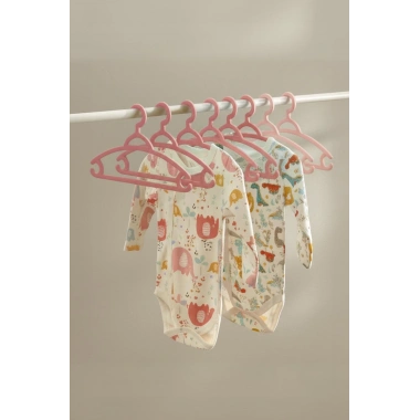 6’lı Bebek Askısı & Bebek Gardırop Askısı Pembe Set