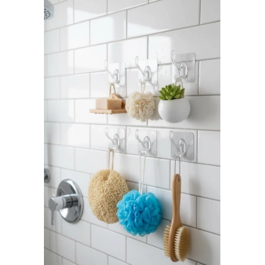 6’lı Metalize Sarı Gümüş Askı Seti Şeffaf