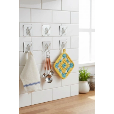 6’lı Metalize Sarı Gümüş Askı Seti Şeffaf