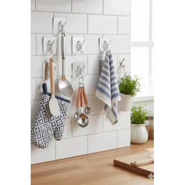 6’lı Metalize Sarı Gümüş Askı Seti Şeffaf