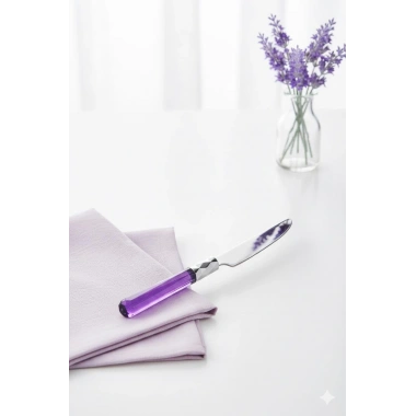 6’lı Paslanmaz Çelik Mor Tatlı Bıçağı Seti