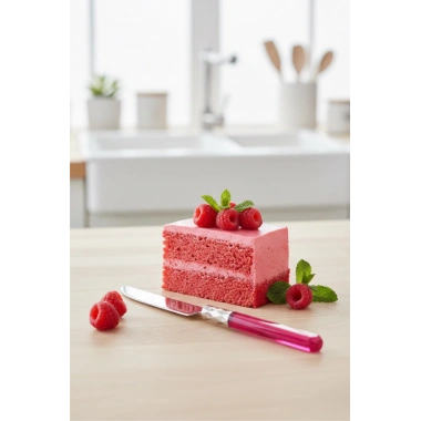 6’lı Paslanmaz Çelik Pembe Tatlı Bıçağı Seti