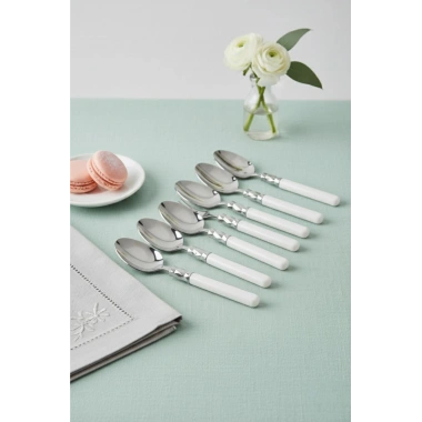 6’lı Paslanmaz Çelik Soft Beyaz Yemek Kaşığı Seti