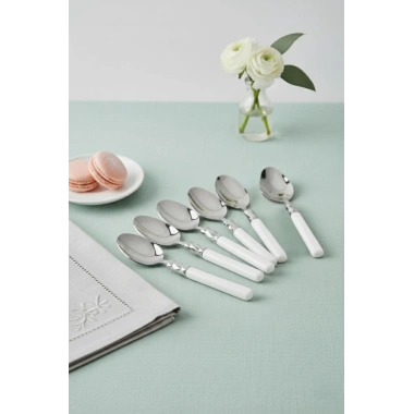 6’lı Paslanmaz Çelik Soft Beyaz Yemek Kaşığı Seti