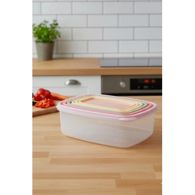 6’lı Renkli Saklama Kabı Seti 3 lt Mutfak Düzenleyici