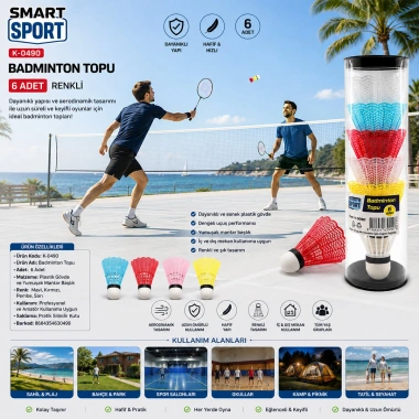 6PCS RENKLİ BADMİNTON TOPU (5468)