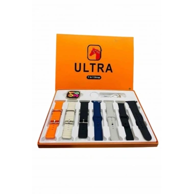 7 Kordonlu Akıllı Saat Plastik Kordon Hasır Kordon Çelik Kordon