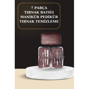 7 Parça Manikür Pedikür Seti El Ayak Bakımı Çantalı Paslanmaz Çelik