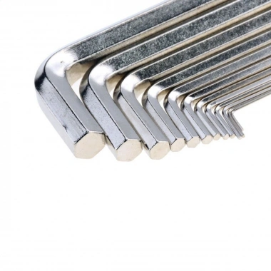 9 Parça Çelik Alyan Seti Kısa Düz Köşe Alyan Anahtar Takımı