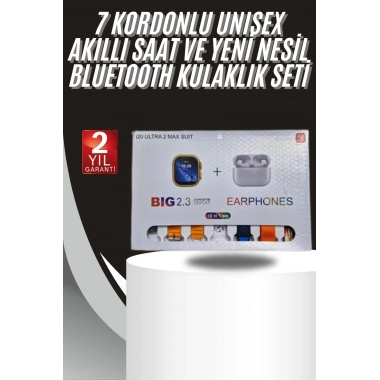 9 Ultra Akıllı Saat 49mm 2inç Ekran 7 Kordonlu ve Bluetooth Kulaklık