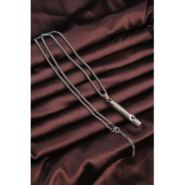 Acil Durum Düdüğü 316L Çelik Kararma Yapmaz Yüksek Desibel Kolye Unisex