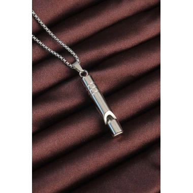 Acil Durum Düdüğü 316L Çelik Kararma Yapmaz Yüksek Desibel Kolye Unisex